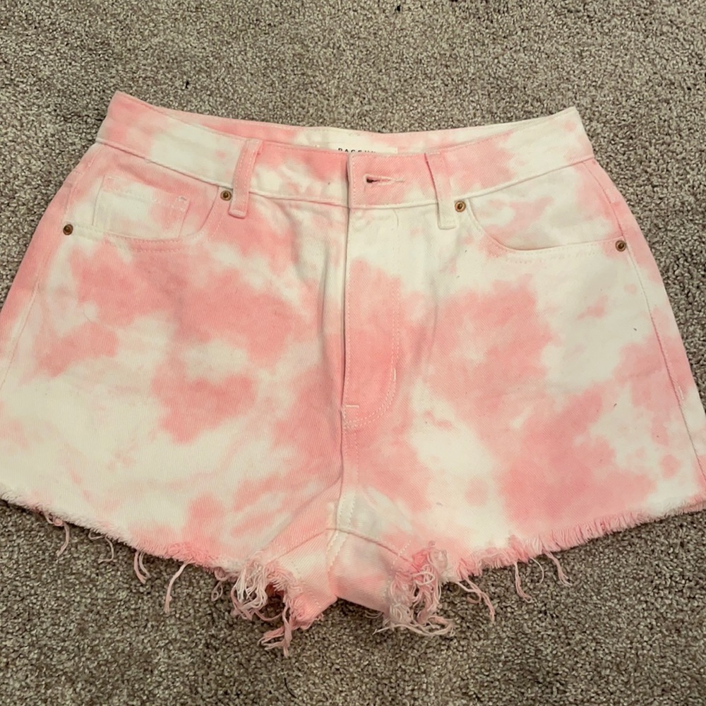 pink high rise shorts